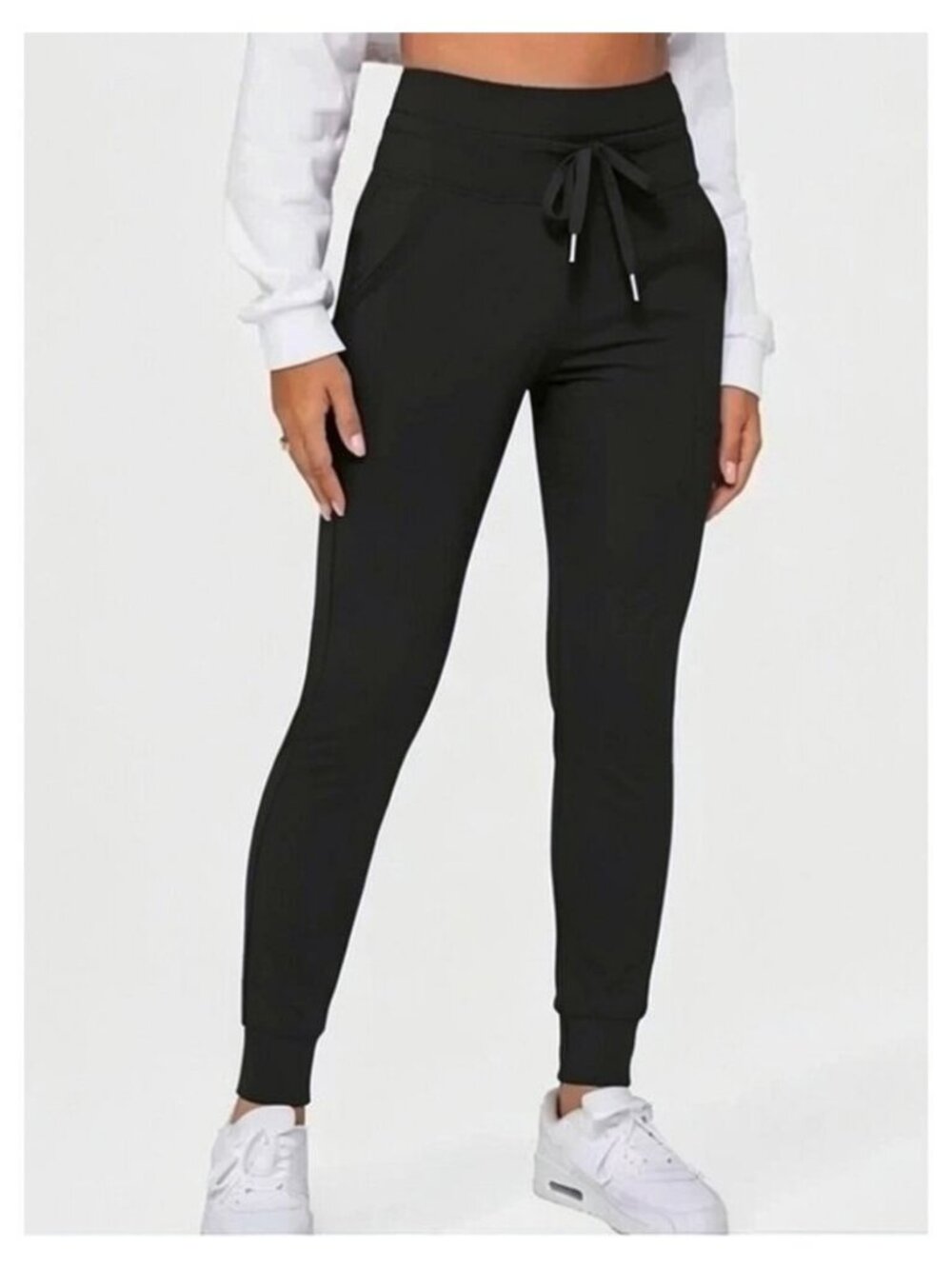 NWT HALARA Cloudful Air High Waisted Drawstring Side Pocket Joggers XS Black